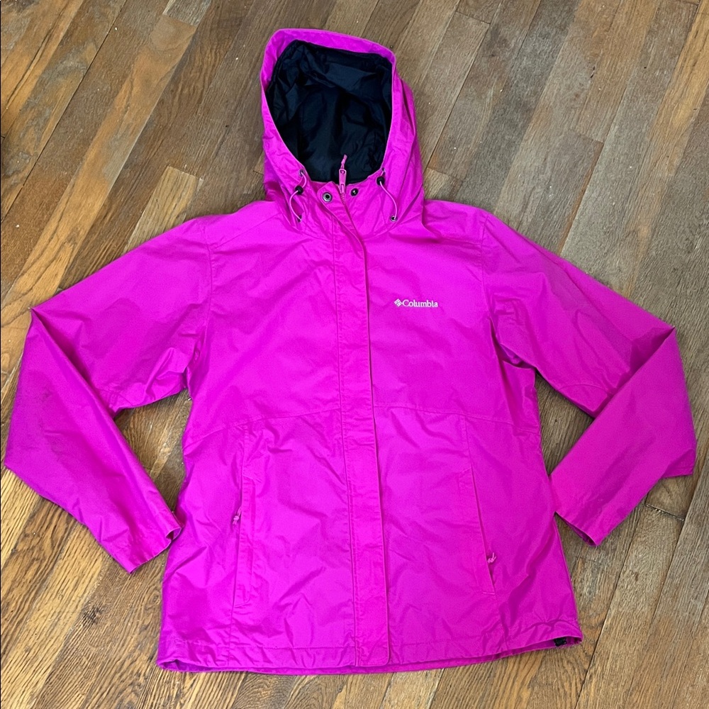 Columbia Pink Hooded Raincoat